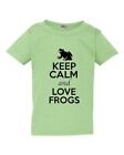Keep Calm And Love Frogs Toad Jump Animal Lover Funny Toddler Kids T-Shirt Tee