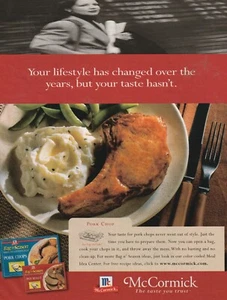 Mccormick Season Pork chop recipes Ephemeris 1982 Family Circle magazine Printed - Picture 1 of 17