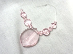 Bead Set of 11 - Main Center and Accents Pink Faceted Glass Necklace Kit - Picture 1 of 8