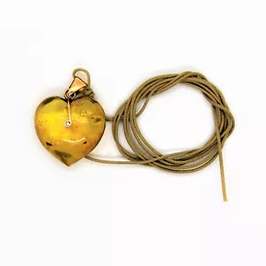 Ciondolo in Oro Giallo 750 Ambra Naturale e Diamanti - Foto 1 di 2