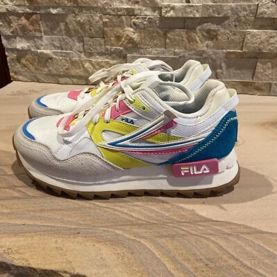 Женские разноцветные кроссовки FILA Sandenal Orbit бирюзовый розовый желтый белый размер 8,5 - Изображение 1 из 4