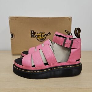 Dr Martens Clarissa II Quad Pink Leather Gladiator Sandals Uk 9 Chunky Platform