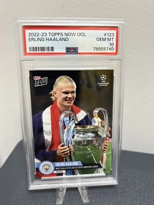 2022 Topps Now UCL Erling Haaland Most Goals In UCL PSA 10 Gem Mint Low Pop - Picture 1 of 2