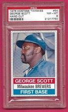 1976 Hostess George Scott #54 Hand Cut Milwaukee Brewers PSA 8 NM-MT