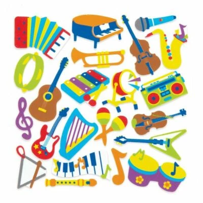 Pegatinas musicales instrumentos notas musicales batería guitarra tarjetas para hacer arte artesanías