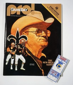 Los Angeles Rams vs New Orleans Saints program and ticket stub. Nov 8, 1981 - Picture 1 of 7