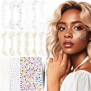 Glitter Freckles Face Tattoo15 Sheets Face Glitter Makeup Sparkles Stickers f... - Picture 1 of 8