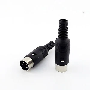 10 piezas conector de cable enchufe macho enchufe DIN 4 pines con mango de plástico - Imagen 1 de 7