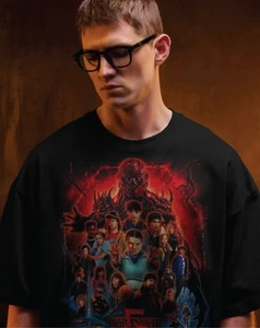 Stranger Things Season 5 Men's Adult Small - 2XL Pullover Black Hoodie - Picture 1 of 2