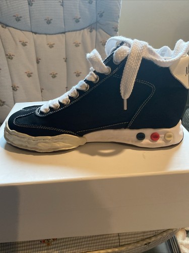 Scarpe da uomo Maison MIHARA YASUHIRO Herbie alte in tela nera nuove con scatola DS EU 43