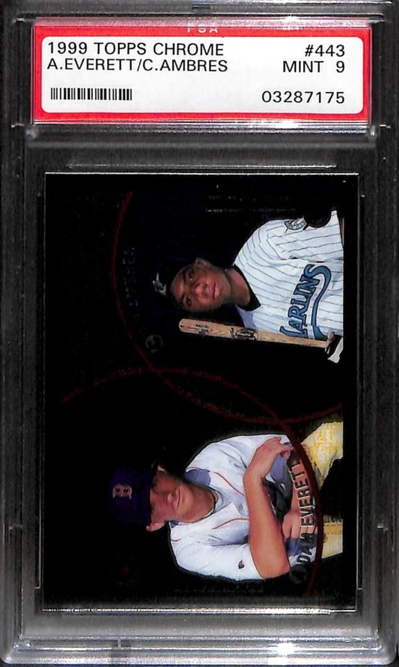 1999 TOPPS CHROME #443 A.EVERETT\\C.AMBRES PSA 9 Mint 03287175  - Image 1 of 3