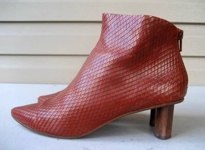 Coclico Látigo Botines 37.5/7 Marrón Estampado Serpiente Estampado Tacón Esculpido España Foto 1 de 4