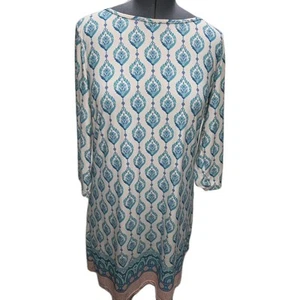 Cabana Life Dress Small UPF 50+ Blue Pink 3/4 Sleeve Shift Stretch Batik Print - Picture 1 of 6