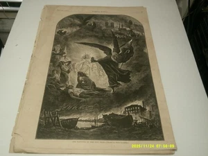 1/6/1872 ,HARPERS WEEKLY, FULL PAGETHE DAWNING OF THE NEW YEAR, CHICAGO FIRE - Picture 1 of 1