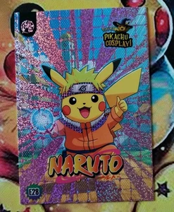Pikachu Cosplay! NARUTO E28 Box Hit Pink Holo Foil Pokemon  - Picture 1 of 4