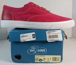 Sperry Cloud CVO Corduroy Red Shoes Sneakers Mens Size 11 + Heavy Canvas Tote - Picture 1 of 9