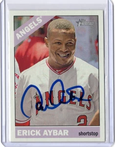 ERICK AYBAR MLB Angels 2015 Topps Heritage Auto Autographed Signed #301 Card - Picture 1 of 2