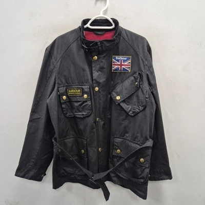 Barbour Original Union Jack A7 Traje Cera Impermeable Abrigo de Campo Chaqueta Grande Foto 1 de 4