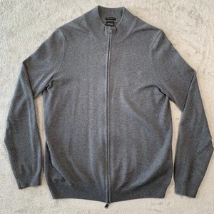 Hugo Boss Cárdigan Mens Medium Grey Italian Yarn Cotton Knit Palano Full Zip - Picture 1 of 15