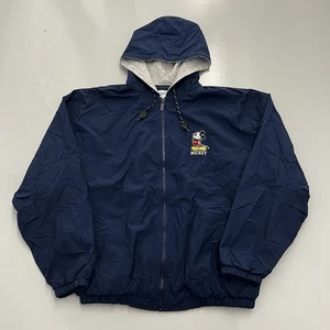 Vintage Disney Store Mickey Mouse blau durchgehender Reißverschluss blau Kapuze Mantel Jacke Herren 2XL - Bild 1 von 14