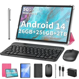 2025 Tablet, Android 14 Tablets 10 inch with Keyboard, 26GB RAM+256GB ROM(2TB... - Picture 1 of 7