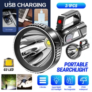 100000LM LED Searchlight USB Rechargeable Flashlight Torch Portable Work Light - Picture 1 of 11