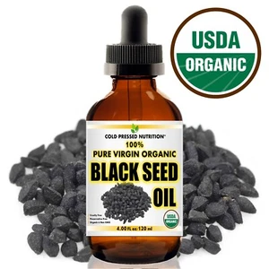 100% Pure Virgin CERTIFIED Organic Black Seed Oil Edible Cold Pressed Cumin 4oz - Picture 1 of 5