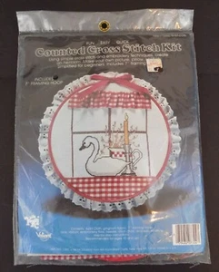 Vintage Valiant ~ "Swan In Window" Counted Cross Stitch Kit ~ # 7304 ~ NEW - Picture 1 of 5