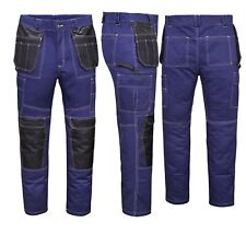 Navy Blue Work Trousers Knee-Pad & Twill Pockets Cordura Triple Stitched Cargo