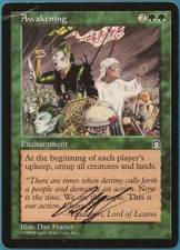 Awakening Stronghold HEAVILY PLD Green Rare SIGNED CARD (221329) ABUGames