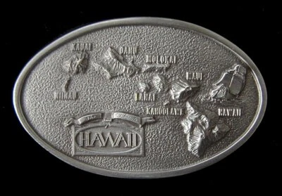 GREAT LOOKING HAWAIIAN ISLANDS MAP BELT BUCKLE BUCKLES - Image 1 of 2