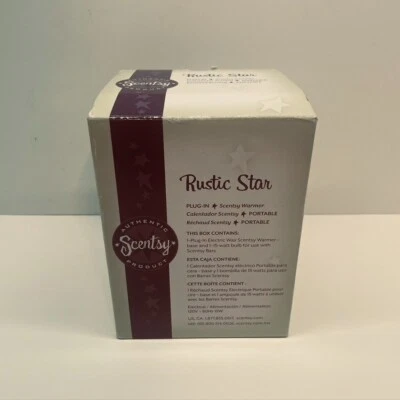 Aquecedor elétrico de cera perfumado Scentsy Rustic Star plug-in aposentado NOVO - Imagem 1 de 3