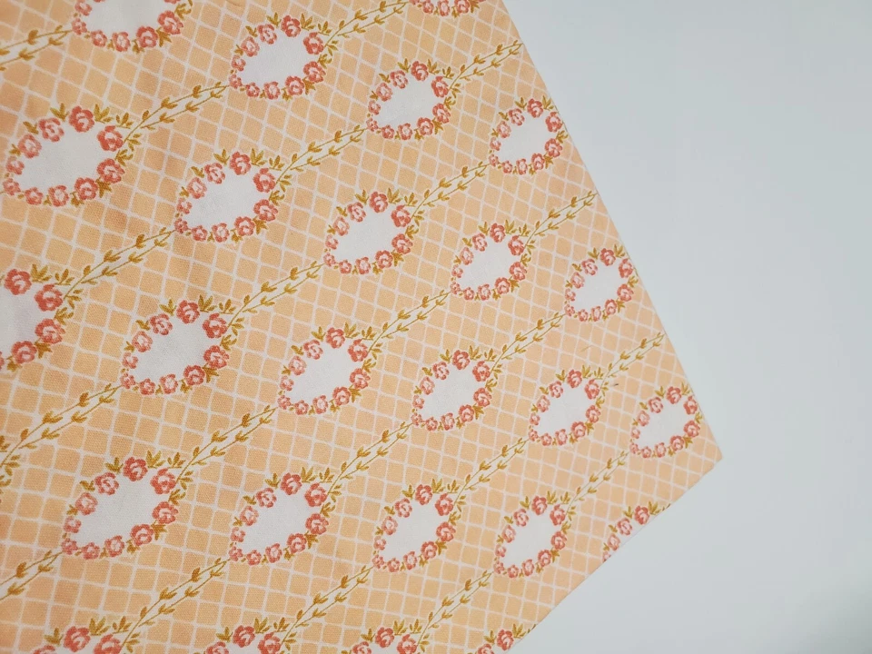 Fig Tree Fabric Butterscotch Moda Peach  Oval Floral Green Sew Quilt FAT QUARTER - Image 1 of 1