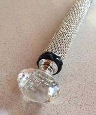 46cm Black Wrapped Crystal Show Pony Riders Crop/Whip with Clear Crystal Topper