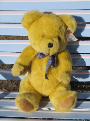 DE COLECCIÓN OSO DE PELUCHE MIEL ORO POOH DEANS JUEGO INFANTIL JUGUETE ETIQUETA GRUÑDOR BRITÁNICO 16" Foto 1 de 4