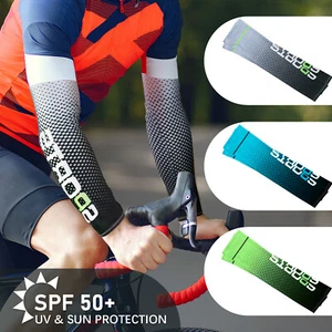 Maniche Braccio Raffreddamento Protezione Solare Elastiche Antiscivolo Traspirante Sport Outdoor - Foto 1 di 48