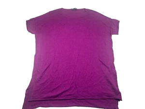 Eileen Fisher Silk/linen Blend Purple Short Sleeve XXS - Picture 1 of 6