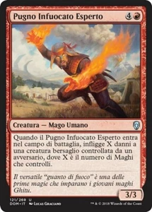 MTG Magic DOM Dominaria - 1x ITA EX 121 U Pugno Infuocato Esperto - Picture 1 of 1