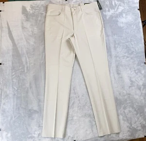 NWT Berle Men's 34x34 Beige Microfiber Polyester Spandex Dress Pants - Picture 1 of 8