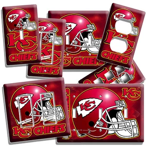KANSAS CITY CHIEFS FOOTBALL TEAM LIGHT SWITCH OUTLET WALL PLATE SPORT GAME DECOR - Picture 1 of 30