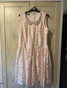 Yours Clothing Limited Collection apricot floral lace dress size 18 - Picture 1 of 5