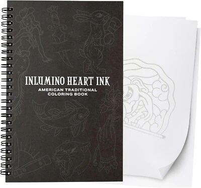 Old School Tattoo Coloring Book for Adults Paperback 40 Sheets 240 GSM — 第 1/4 张图片