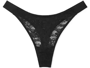Victorias Secret Sexy PINK Wink Thong String HOT! Black Logo M XXL NWT - Picture 1 of 3