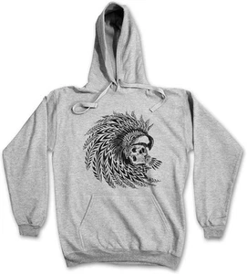 DEAD AZTEC WARRIOR HOODIE KAPUZENPULLOVER Indianer Zeichen Kultur Mayas Religion - Bild 1 von 1