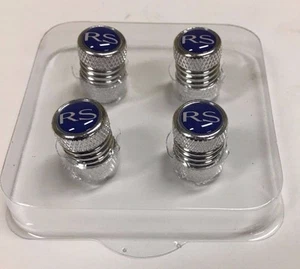 RS SILVER CAR WHEEL TIRE RIMS VALVES DUST STEMS AIR CAPS V-9431S-2 - Picture 1 of 5