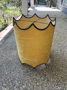 Mid Century Modern Mustard Velvet Drum Lamp Shade - Picture 1 of 24