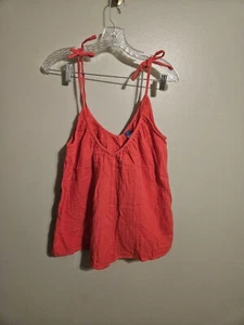 Old Navy Womens Pink Spaghetti Tie Strap Flowy Tank Top Size Small - Picture 1 of 9