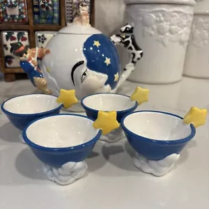Dept 56 90s Vintage Storybook HEY DIDDLE DIDDLE Hand Painted Ceramic Tea Set - Picture 1 of 13