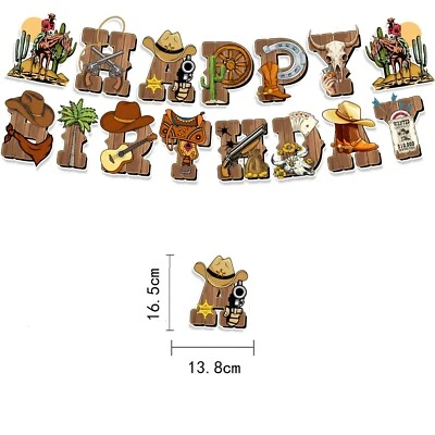 Genial Banner Vaquero del Oeste Salvaje Oeste Fiesta de Cumpleaños Bandera Decoración Foto 1 de 3