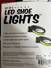 Protocol Led Shoe Lights 1 Pair Bright Clip-On Neon Green New!